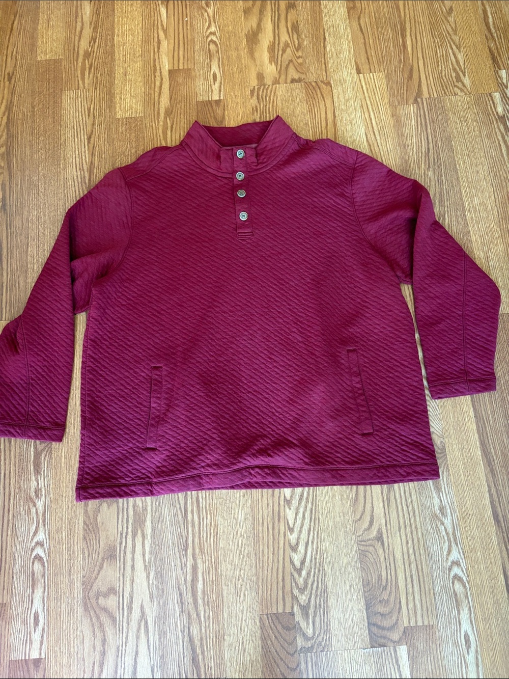 Tommy Bahama Men's Quilted Button-Neck Pullover Sweater - Burgundy